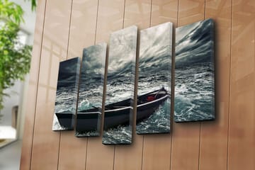 Dekorativ Canvasbilde 5-Deler 70x19 cm - Flerfarget - Interiør - Maleri & posters - Lerretsbilder