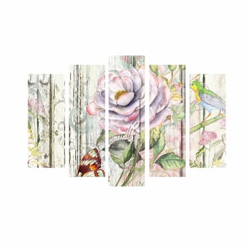 Dekorativ Canvasbilde 5-Deler 70x19 cm - Flerfarget - Interiør - Maleri & posters - Lerretsbilder