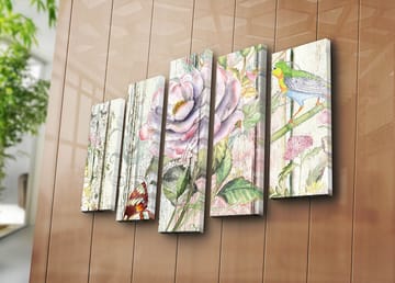 Dekorativ Canvasbilde 5-Deler 70x19 cm - Flerfarget - Interiør - Maleri & posters - Lerretsbilder