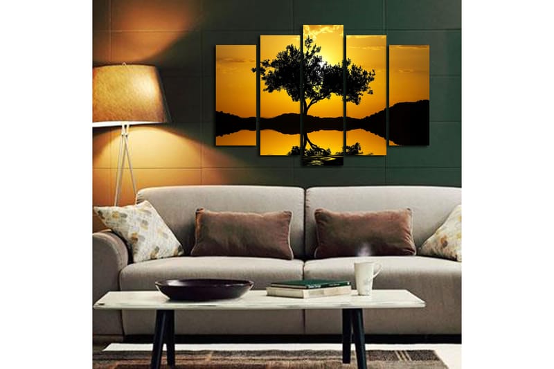 Dekorativ Canvasbilde 5-Deler 70x19 cm - Flerfarget - Interiør - Maleri & posters - Lerretsbilder