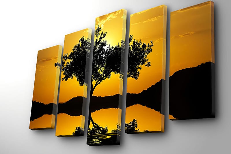 Dekorativ Canvasbilde 5-Deler 70x19 cm - Flerfarget - Interiør - Maleri & posters - Lerretsbilder
