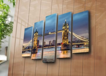 Dekorativ Canvasbilde 5-Deler 70x19 cm - Flerfarget - Interiør - Maleri & posters - Lerretsbilder