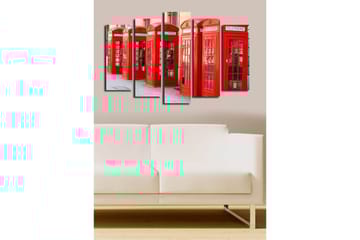 Dekorativ Canvasbilde 5-Deler 70x19 cm - Flerfarget - Interiør - Maleri & posters - Lerretsbilder