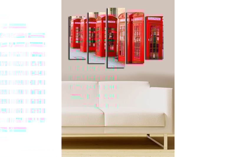 Dekorativ Canvasbilde 5-Deler 70x19 cm - Flerfarget - Interiør - Maleri & posters - Lerretsbilder