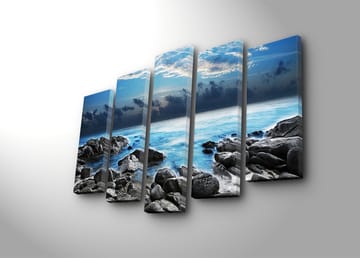 Dekorativ Canvasbilde 5-Deler 70x19 cm - Flerfarget - Interiør - Maleri & posters - Lerretsbilder