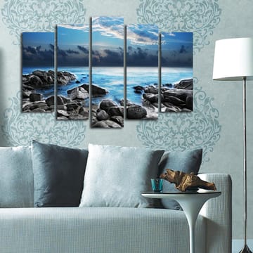 Dekorativ Canvasbilde 5-Deler 70x19 cm - Flerfarget - Interiør - Maleri & posters - Lerretsbilder