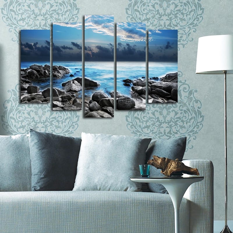 Dekorativ Canvasbilde 5-Deler 70x19 cm - Flerfarget - Interiør - Maleri & posters - Lerretsbilder