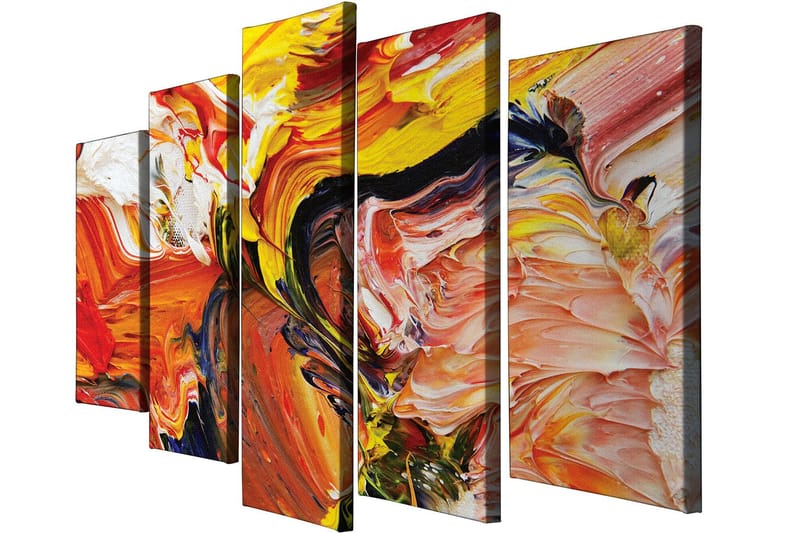 Dekorativ Canvasbilde 5-Deler 70x20 cm - Flerfarget - Interiør - Maleri & posters - Lerretsbilder