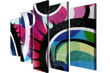 Dekorativ Canvasbilde 5-Deler 70x20 cm - Flerfarget - Interiør - Maleri & posters - Lerretsbilder