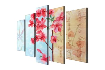Dekorativ Canvasbilde 5-Deler 70x20 cm - Flerfarget - Interiør - Maleri & posters - Lerretsbilder
