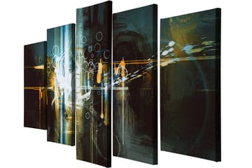 Dekorativ Canvasbilde 5-Deler 70x20 cm - Flerfarget - Interiør - Maleri & posters - Lerretsbilder
