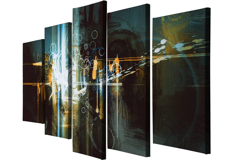 Dekorativ Canvasbilde 5-Deler 70x20 cm - Flerfarget - Interiør - Maleri & posters - Lerretsbilder