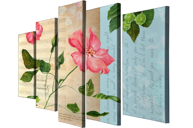 Dekorativ Canvasbilde 5-Deler 70x20 cm - Flerfarget - Interiør - Maleri & posters - Lerretsbilder