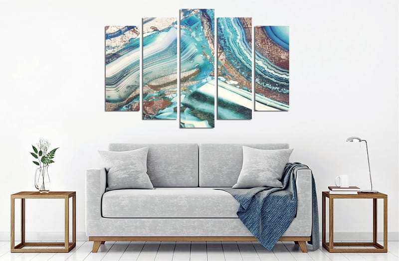 Dekorativ Canvasbilde 5-Deler 70x20 cm - Flerfarget - Interiør - Maleri & posters - Lerretsbilder