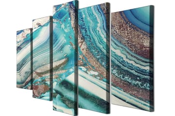 Dekorativ Canvasbilde 5-Deler 70x20 cm - Flerfarget - Interiør - Maleri & posters - Lerretsbilder