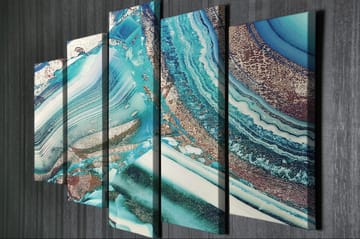 Dekorativ Canvasbilde 5-Deler 70x20 cm - Flerfarget - Interiør - Maleri & posters - Lerretsbilder