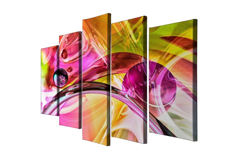 Dekorativ Canvasbilde 5-Deler 70x20 cm - Flerfarget - Interiør - Maleri & posters - Lerretsbilder