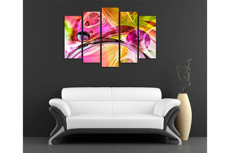 Dekorativ Canvasbilde 5-Deler 70x20 cm - Flerfarget - Interiør - Maleri & posters - Lerretsbilder