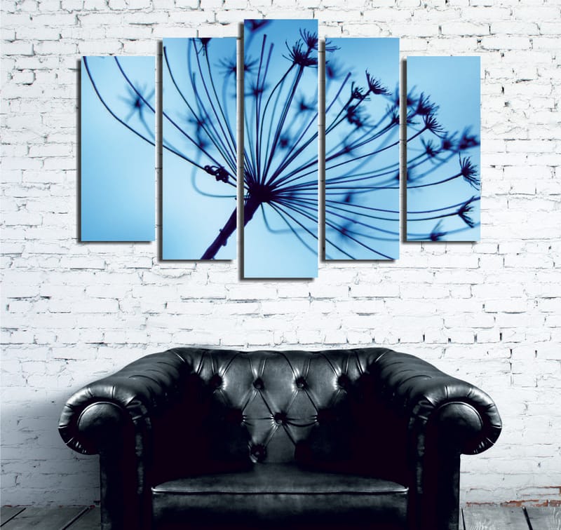 Dekorativ Canvasbilde 5-Deler 70x20 cm - Flerfarget - Interiør - Maleri & posters - Lerretsbilder
