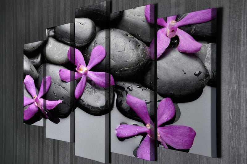 Dekorativ Canvasbilde 5-Deler 70x20 cm - Flerfarget - Interiør - Maleri & posters - Lerretsbilder