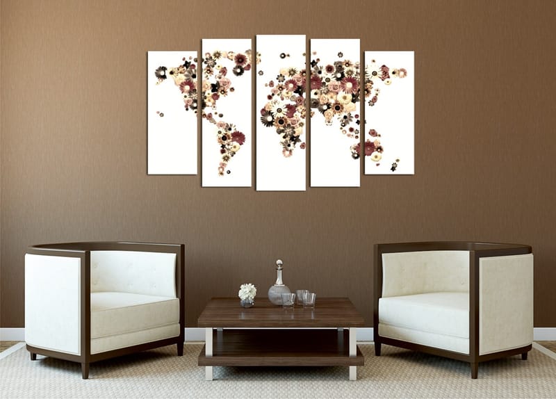 Dekorativ Canvasbilde 5-Deler 70x20 cm - Flerfarget - Interiør - Maleri & posters - Lerretsbilder