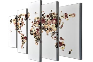 Dekorativ Canvasbilde 5-Deler 70x20 cm - Flerfarget - Interiør - Maleri & posters - Lerretsbilder