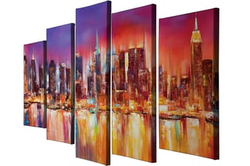 Dekorativ Canvasbilde 5-Deler 70x20 cm - Flerfarget - Interiør - Maleri & posters - Lerretsbilder