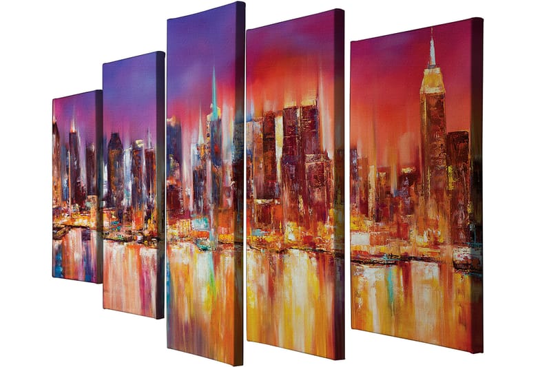 Dekorativ Canvasbilde 5-Deler 70x20 cm - Flerfarget - Interiør - Maleri & posters - Lerretsbilder