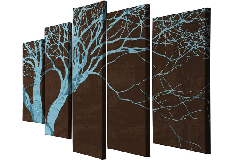 Dekorativ Canvasbilde 5-Deler 70x20 cm - Flerfarget - Interiør - Maleri & posters - Lerretsbilder