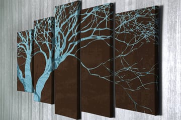 Dekorativ Canvasbilde 5-Deler 70x20 cm - Flerfarget - Interiør - Maleri & posters - Lerretsbilder