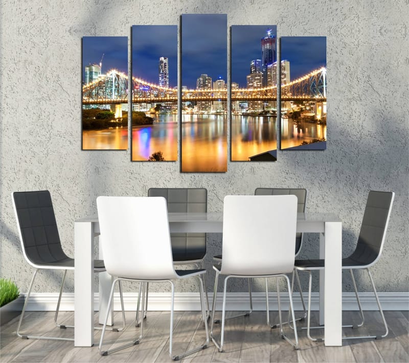 Dekorativ Canvasbilde 5-Deler 70x20 cm - Flerfarget - Interiør - Maleri & posters - Lerretsbilder