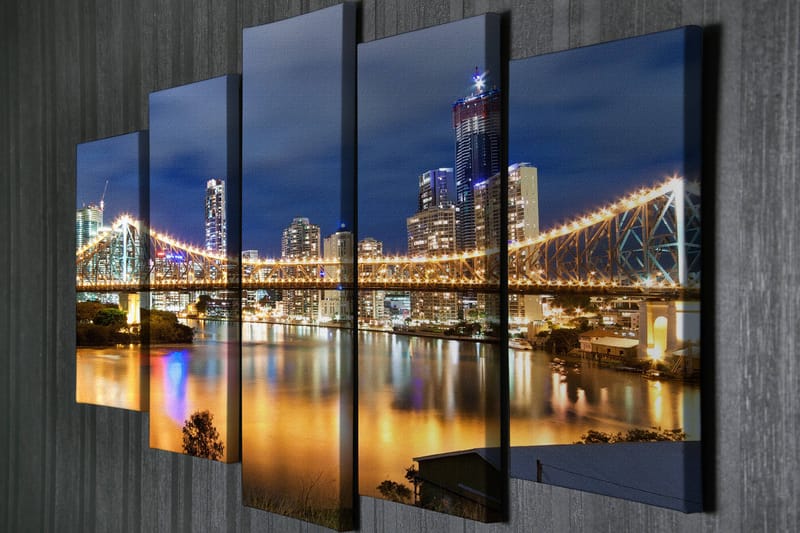 Dekorativ Canvasbilde 5-Deler 70x20 cm - Flerfarget - Interiør - Maleri & posters - Lerretsbilder