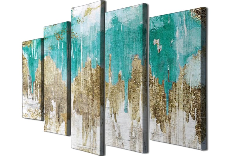 Dekorativ Canvasbilde 5-Deler 70x20 cm - Flerfarget - Interiør - Maleri & posters - Lerretsbilder