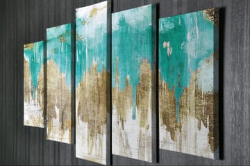 Dekorativ Canvasbilde 5-Deler 70x20 cm - Flerfarget - Interiør - Maleri & posters - Lerretsbilder