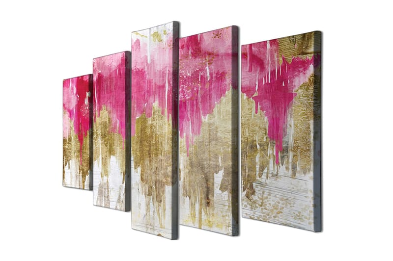 Dekorativ Canvasbilde 5-Deler 70x20 cm - Flerfarget - Interiør - Maleri & posters - Lerretsbilder