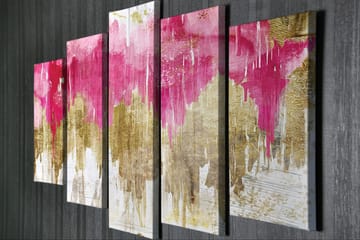 Dekorativ Canvasbilde 5-Deler 70x20 cm - Flerfarget - Interiør - Maleri & posters - Lerretsbilder