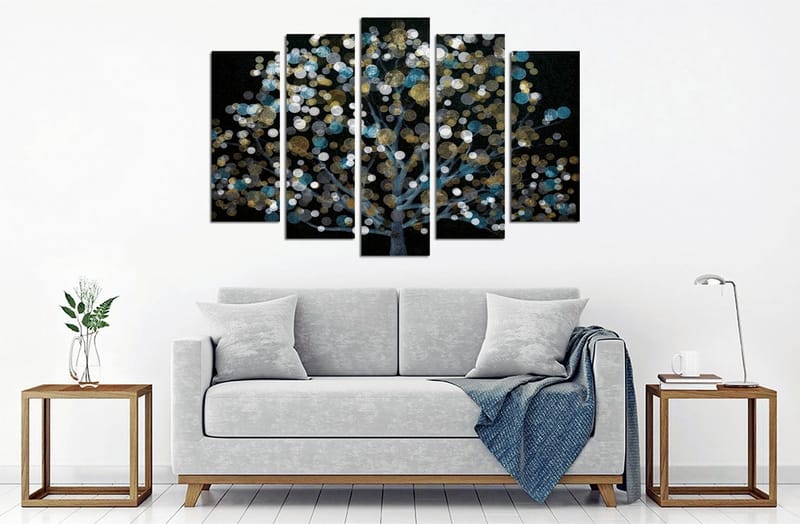 Dekorativ Canvasbilde 5-Deler 70x20 cm - Flerfarget - Interiør - Maleri & posters - Lerretsbilder