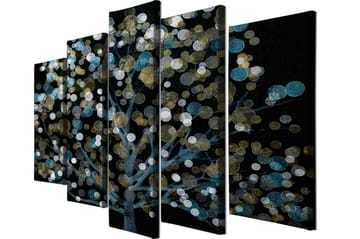 Dekorativ Canvasbilde 5-Deler 70x20 cm - Flerfarget - Interiør - Maleri & posters - Lerretsbilder