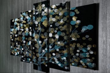 Dekorativ Canvasbilde 5-Deler 70x20 cm - Flerfarget - Interiør - Maleri & posters - Lerretsbilder