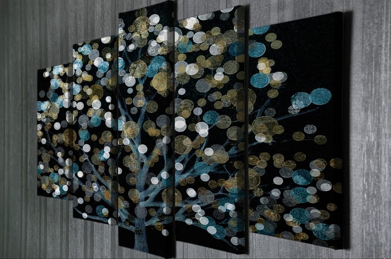 Dekorativ Canvasbilde 5-Deler 70x20 cm - Flerfarget - Interiør - Maleri & posters - Lerretsbilder