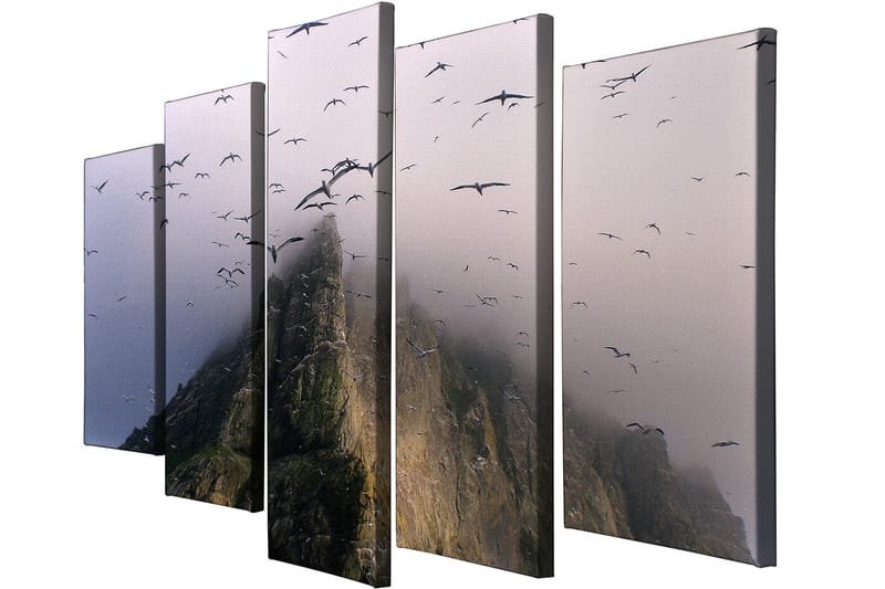 Dekorativ Canvasbilde 5-Deler 70x20 cm - Flerfarget - Interiør - Maleri & posters - Lerretsbilder