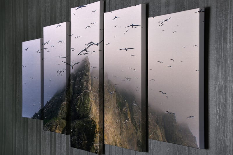 Dekorativ Canvasbilde 5-Deler 70x20 cm - Flerfarget - Interiør - Maleri & posters - Lerretsbilder