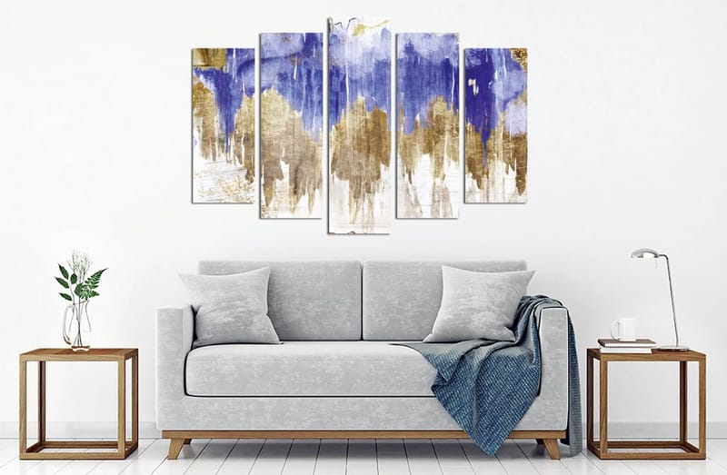 Dekorativ Canvasbilde 5-Deler 70x20 cm - Flerfarget - Interiør - Maleri & posters - Lerretsbilder