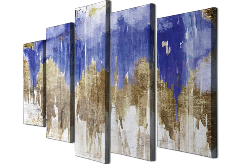 Dekorativ Canvasbilde 5-Deler 70x20 cm - Flerfarget - Interiør - Maleri & posters - Lerretsbilder