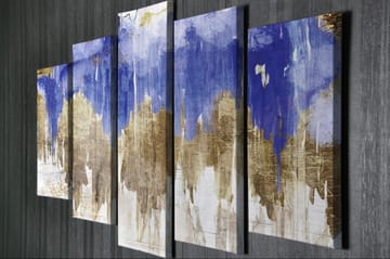 Dekorativ Canvasbilde 5-Deler 70x20 cm - Flerfarget - Interiør - Maleri & posters - Lerretsbilder