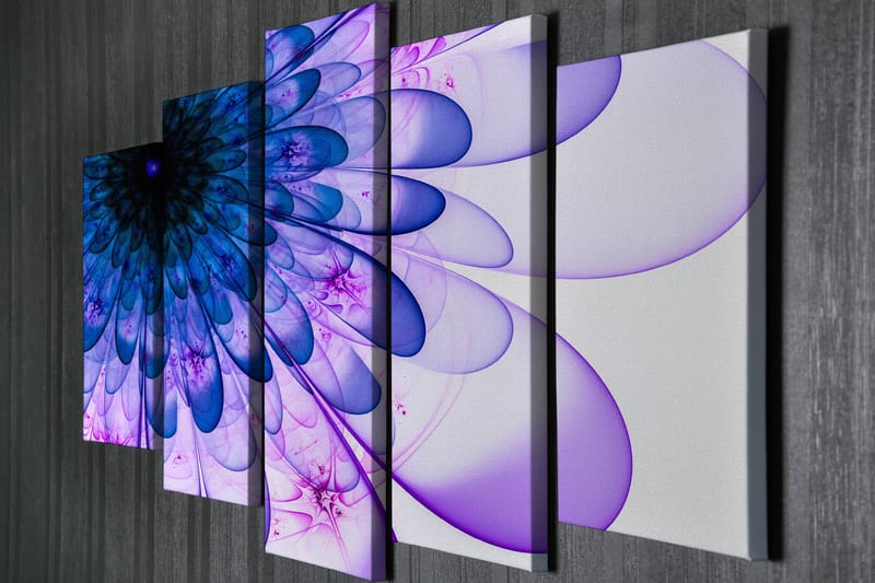 Dekorativ Canvasbilde 5-Deler 70x20 cm - Flerfarget - Interiør - Maleri & posters - Lerretsbilder