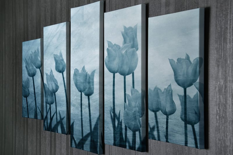 Dekorativ Canvasbilde 5-Deler 70x20 cm - Flerfarget - Interiør - Maleri & posters - Lerretsbilder