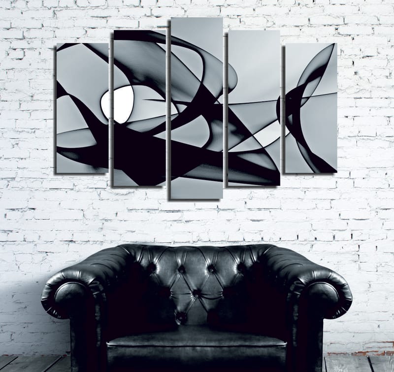 Dekorativ Canvasbilde 5-Deler 70x20 cm - Flerfarget - Interiør - Maleri & posters - Lerretsbilder