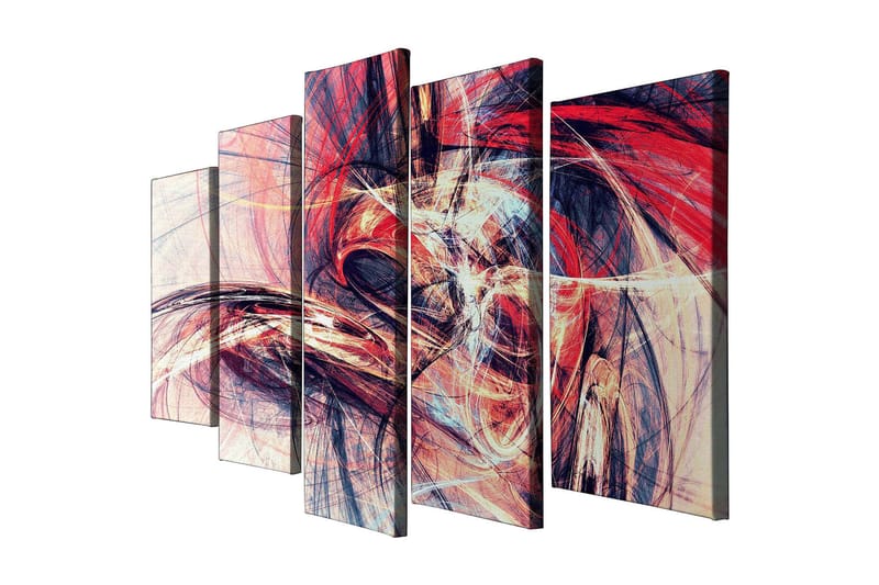 Dekorativ Canvasbilde 5-Deler 70x20 cm - Flerfarget - Interiør - Maleri & posters - Lerretsbilder