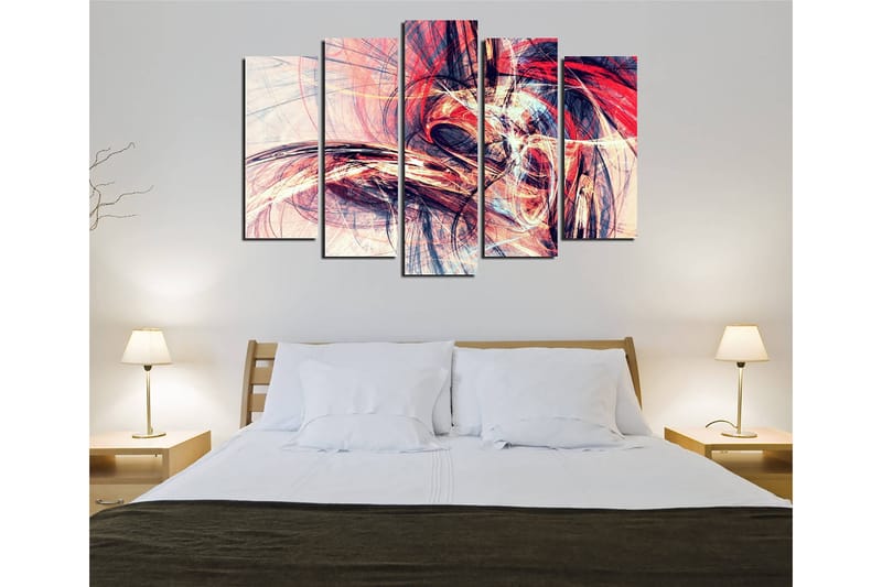Dekorativ Canvasbilde 5-Deler 70x20 cm - Flerfarget - Interiør - Maleri & posters - Lerretsbilder